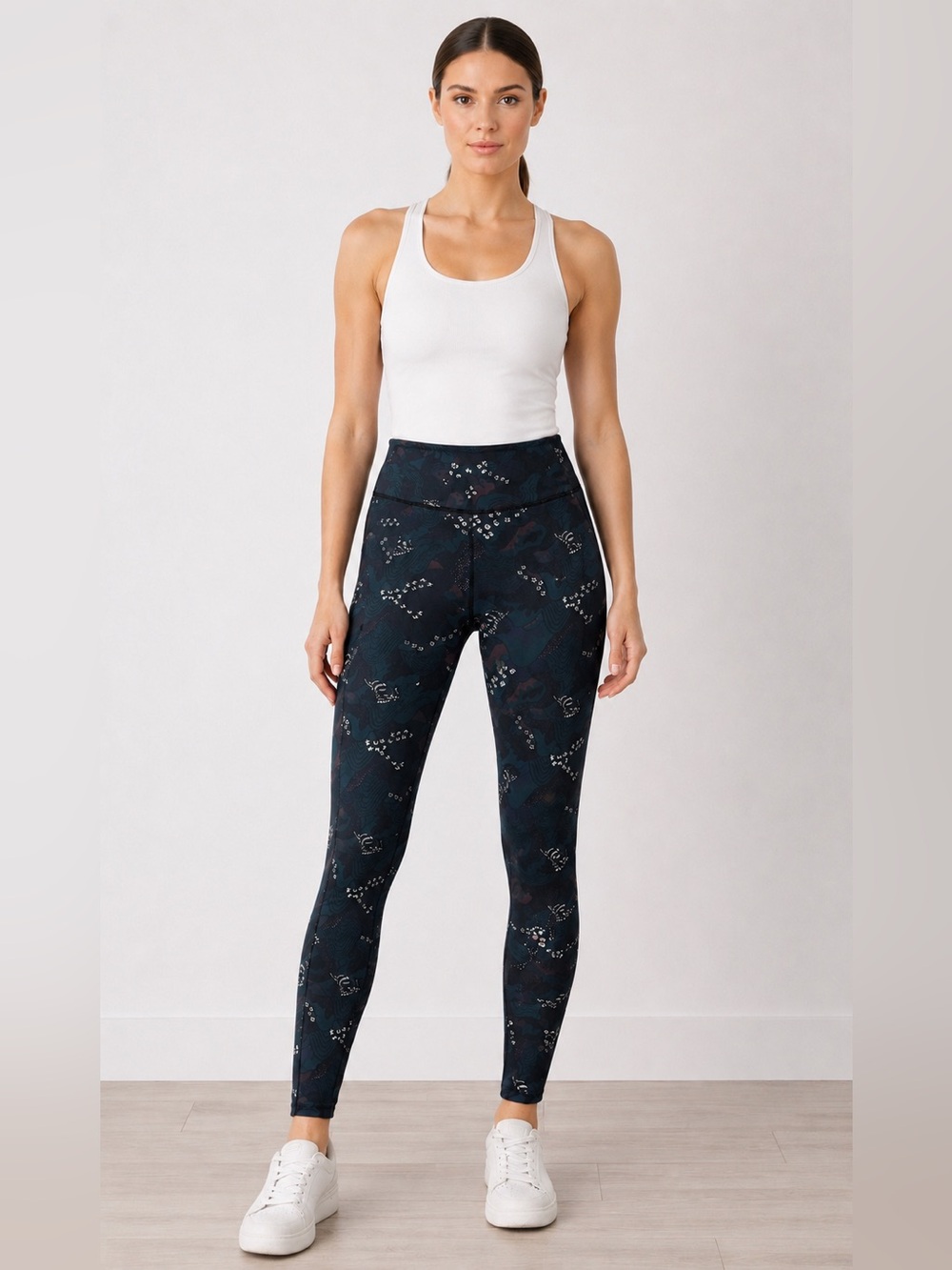 Sweaty Betty Floral Print Power Leggings Small‎ Regular High Rise Stretch Active